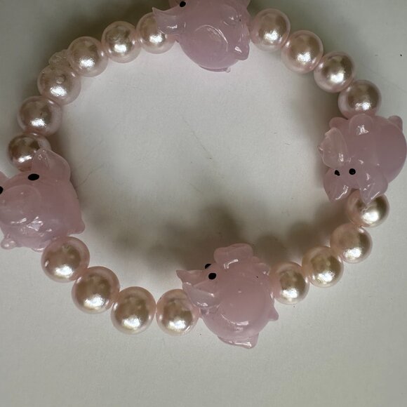 New Parrot Owl Pig Animal Porcelain Beads Stack of 3 Bracelet - Picture 5 of 5